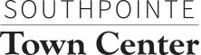 Black and white logo with the words Southpointe Town Center. Southpointe is in thin capital letters above a line, and Town Center is bold below—perfect for events like Sunset Music Fest or Canonsburg Live Music at this vibrant location.